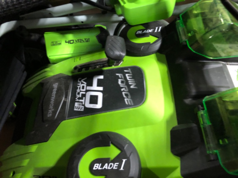 Photo 1 of **USED**Greenworks 40V 20" Twin Blade Mower, 4.0Ah + 2.0Ah Battery