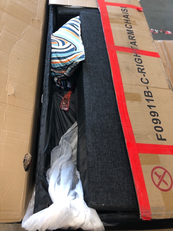 Photo 1 of ** PARCIAL SET / RIGHT SIDE OF SOFA ** Trygoal L-Shaped Sectional Sofa, Modern Sectional Couches Home Sofas for Living Room with Movable Chaise, Modular Living Room Sets Furniture for Apartment Bedroom & Office, Black Grey