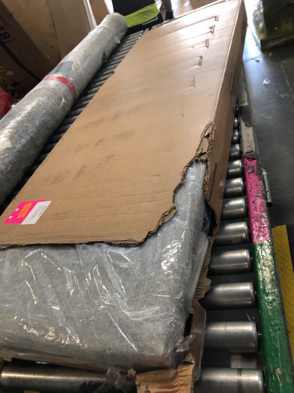 Photo 1 of ** DIRTY** Queen Size Platform Bed Frame with Upholstered Headboard, Wooden Slats Support, Noise Free, No Box Spring Needed, Easy Assembly, Light Grey, Linen