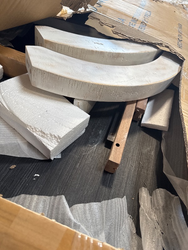 Photo 1 of ** VERY USED **Signature Design by Ashley Valebeck Farmhouse Rectangular Extension Dining Table, Fits up to 8, White & Brown