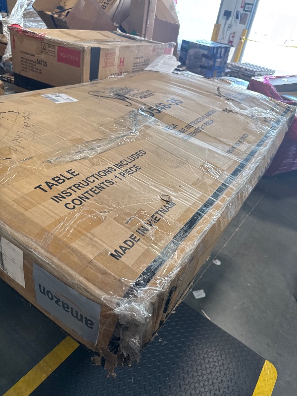 Photo 1 of ** VERY USED **Signature Design by Ashley Valebeck Farmhouse Rectangular Extension Dining Table, Fits up to 8, White & Brown