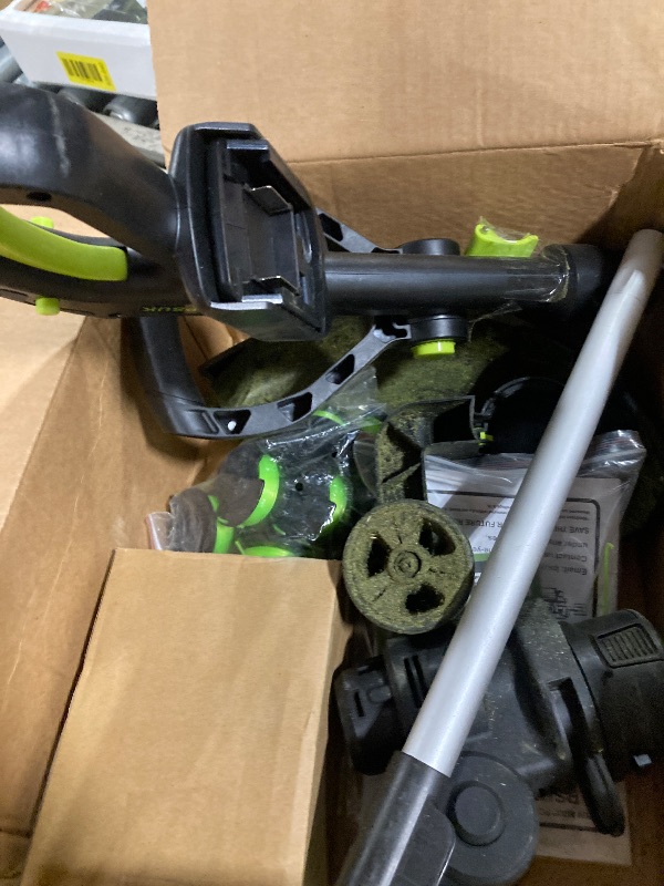 Photo 1 of ** VERY USED / DIRTY ** 0V Cordless String Trimmer, Two 2.0Ah Battery Powered with Fast Charger, 12'' Grass Cutter with Auto Line Feed, 2-in-1 Electric Lawn Mower Grass Trimmer&Edger Lawn Tool with 8 Lines for Yard, Garden