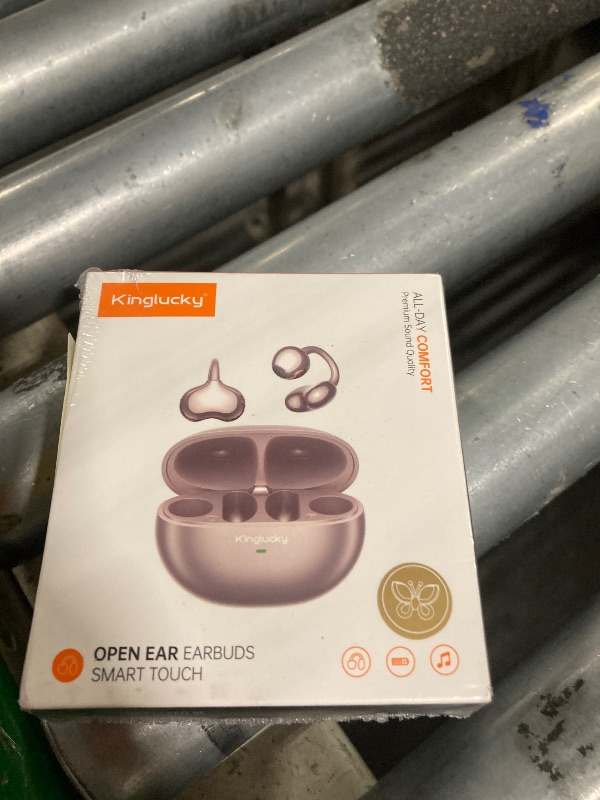 Photo 1 of ** FACTORY SEALED ** Kinglucky ClipFree Open-Ear Headphones, Butterfly-Inspired Ear-Cuff Design, Stylish & Comfortable Clip-On Ear Buds, Wireless Earbuds for Women, Long Battery Life, Great for Gifting - Purple