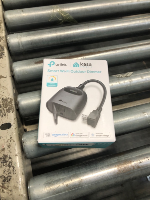 Photo 1 of Kasa Outdoor Smart Dimmer Plug, IP64 Plug- in Dimmer for Outdoor String Lights, Compatible with Alexa, Google Assistant & SmartThings, Long Wi-Fi Range 2.4Ghz, No Hub Required, ETL Certified(KP405)