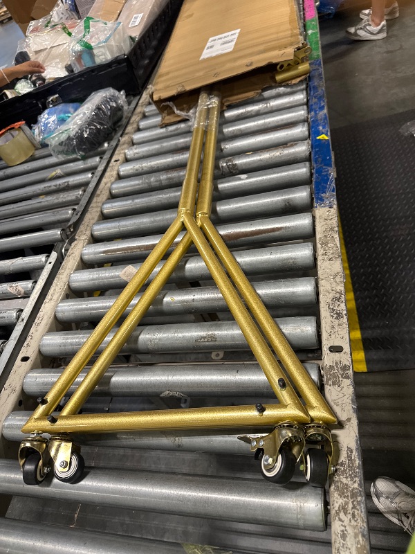 Photo 1 of ***MISSING HARDWARE***
BOSURU Gold Pipe Clothing Racks Freestanding, Modern Metal Clothes Rack Heavy Duty, Easy Assemble Clothing Rack for Hanging Boutiques and Bedroom 59" L