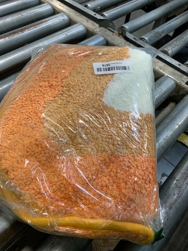 Photo 1 of **FADED COLOR** HAOCOO Bath Mats for Bathroom, 20x31 inch Fluffy Microfiber Shower Rug, Non Slip Aesthetic Washable Orange Bathroom Rugs Absorbent Carpet for Bathroom Floor Tub Shower.