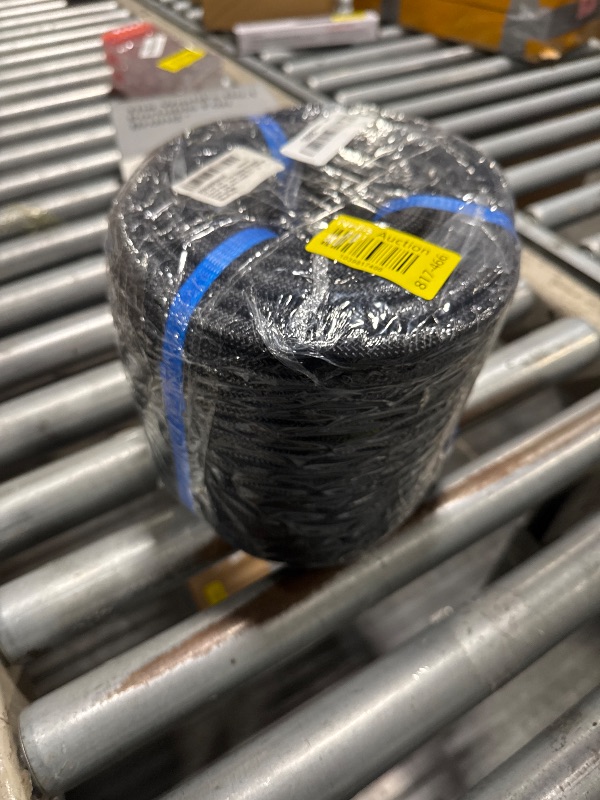Photo 1 of 1/2 Inch 150ft Double Braided Polyester Arborist Rope, Heavy Duty Nylon Rope for Anchor, Tree Work, Cargo, Pulling, Sailing(Black)