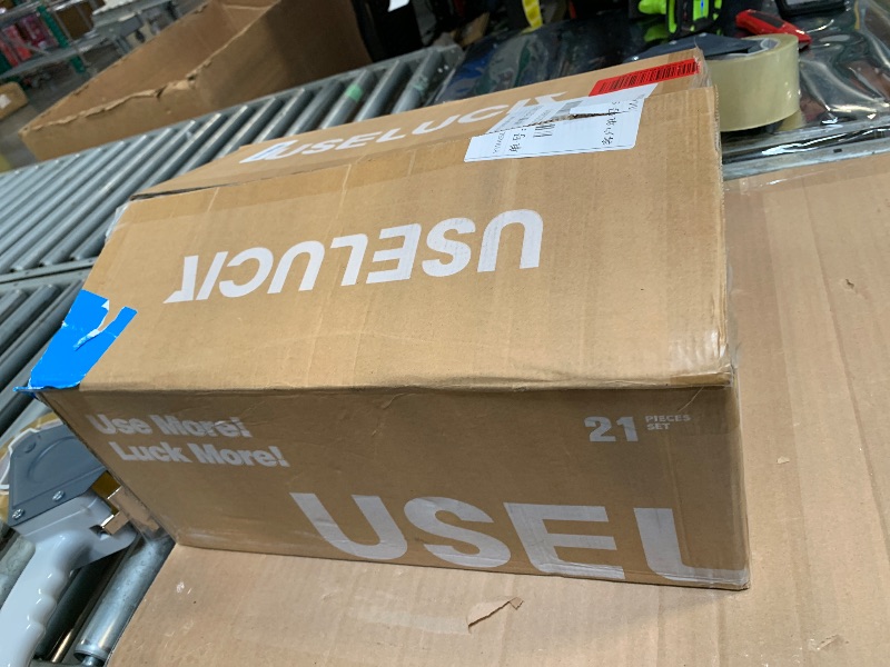 Photo 1 of **USED**ONLY 3 POTS**USELUCK 21Pcs Pots and Pans Set with Aluminum Lid, Nonstick Ti-Ceramic Cookware Sets, Induction Cookware Non Stick Cooking Set w/Frying Pans & Saucepans(PFOS, PFOA Free)-Black