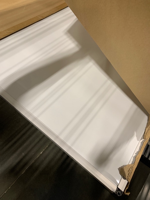 Photo 1 of ****dented***VIZ-PRO Double-Sided Magnetic Mobile Whiteboard, 48 x 36 Inches, Aluminium Frame and Stand