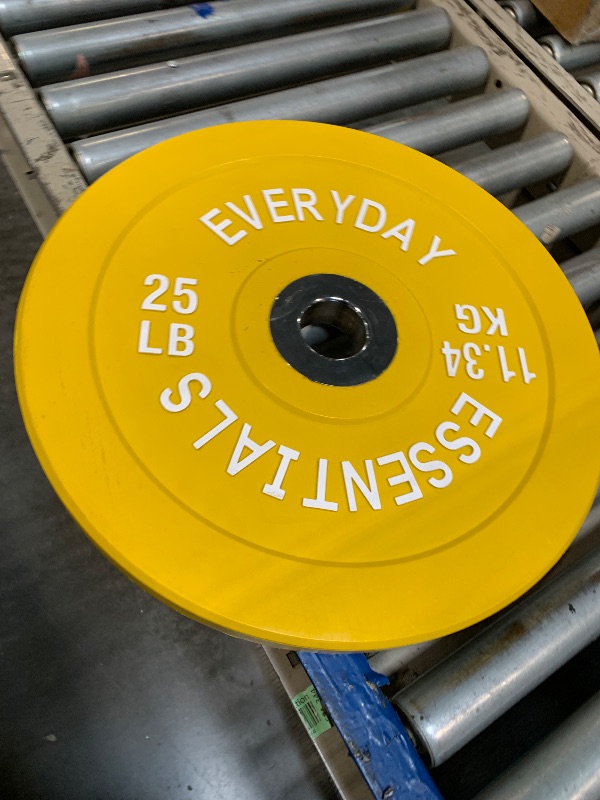 Photo 1 of  Olympic Bumper Plate Weight Plate with Steel Hub, Color Coded, 25 lbs
