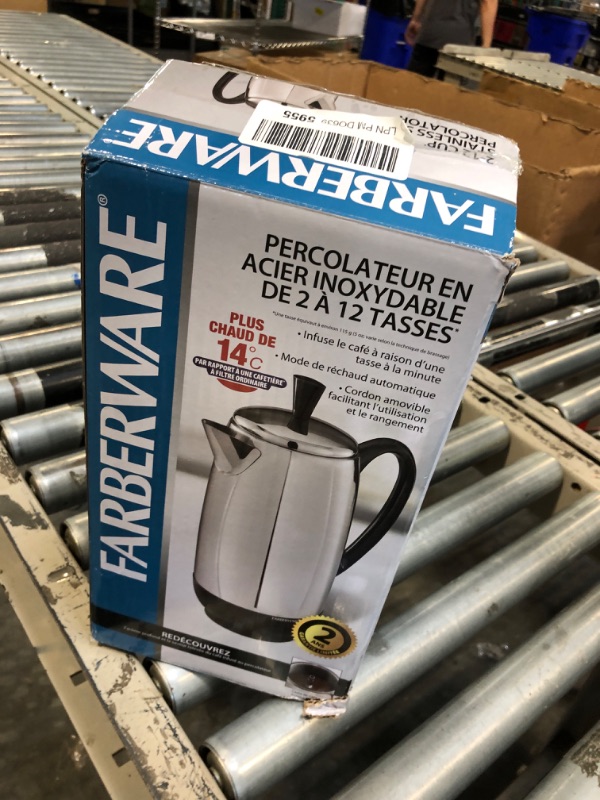 Photo 1 of **NEEDS TO BE CLEANED** Farberware FCP412 1000 Watt 12-Cup Percolator, Stainless Steel