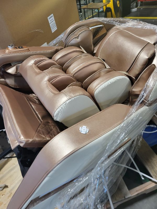 Photo 1 of MEROUS 4D Zero Gravity Massage Chair Recliner, Easy Control SL-Track Shiatsu Massage Chair Full Body with Body Scan,Waist Heating,Bluetooth,Foot Rollers,32 Airbags&Extended Footrest (Gold)
