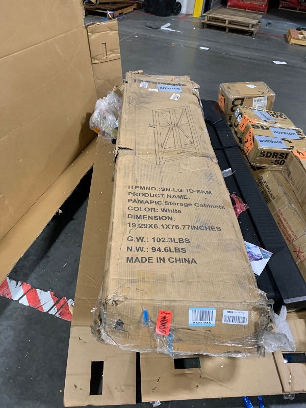 Photo 1 of ***AS IS FINAL SALE NO RETURNS - Mixed items Pallet
Pamapic Farmhouse Kitchen Pantry Cabinet - 71" Tall Wooden Storage Cabinets with 2 Barn Doors, Versatile Storage Cabinet with Shelves & Drawers for Dining Room, Bathroom,White
Novilla King Bed Frame and 