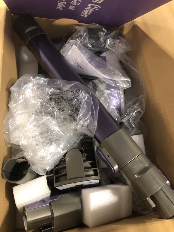 Photo 1 of *****MISSING POWER SUPPLY**** Cordless Vacuum Cleaner,Vacuum Cleaners for Home with Super Suction,Lightweight Stick Vacuum with 35 Mins Runtime,Rechargeable Cordless Vacuum for Pet Hair, Hardwood Floors(Black Purple)