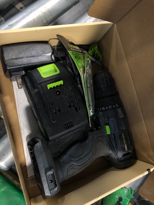 Photo 1 of ***CORRECT ITEM****GALAX PRO Cordless Drill Driver 20V,1.3Ah Battery Power Drill Driver with Single Speed 0-600RPM,and Work Light, Max Torque 20N.m, 3/8 Inch Keyless Chuck, 19+1 Position,Battery and Charger Included