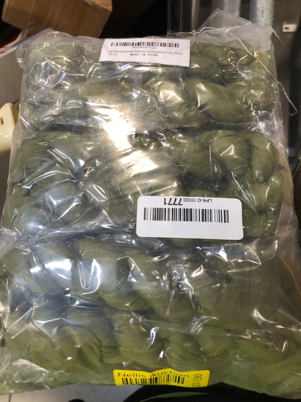 Photo 1 of 10 Pack Olive Green Cheesecloth Table Runner 10FT Boho Gauze Fabric Table Runner Vintage Rustic Sheer Runners for Wedding Party Bridal Baby Shower Long Table Decorations