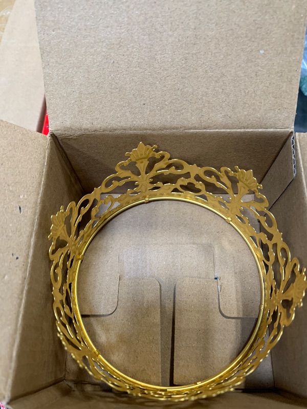 Photo 1 of (Matted Golden) Vintage Crown Cake Topper Royal-Themed Baby Shower Decorations Princess And Prince Headpiece 3.9 x 2.3 inch