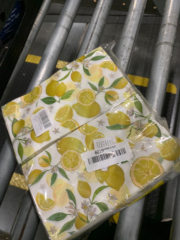 Photo 1 of 100PCS Yellow Lemon Paper Napkins 3 Ply Lemon Floral Disposable Hand Towels for Bathroom,Summer Fruit Decorative Guest Napkins for Home Kitchen Tea Party Weddings Birthdays Baby Shower