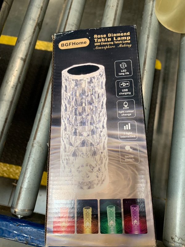Photo 1 of ***broken lamp charging input/Doesn't have control***BGFHome Crystal Table Lamp RGB Color Changing Night Light,Romantic LED Rose Diamond Touch Lamps for Living Room (Remote & Touch)