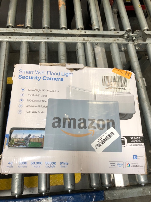 Photo 1 of ***MISSING HARDWARE***
Feit Electric SEC5000/CAM/WIFI Outdoor LED Smart Security Camera with Motion Sensor, 2-Way Audio, 5000 Lumens Floodlight, Works with Alexa and Google Asst, Alarm, Hardwired, Updated Version of SEC3000