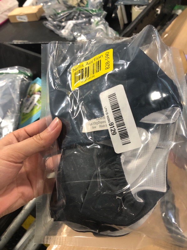 Photo 1 of 1 Pack 3 Reusable Dog Diapers Washable Male Belly Bands for Dogs, High Absorbing Male Dog Doggie Puppy Wraps (Small, Black Navy Charcoal)