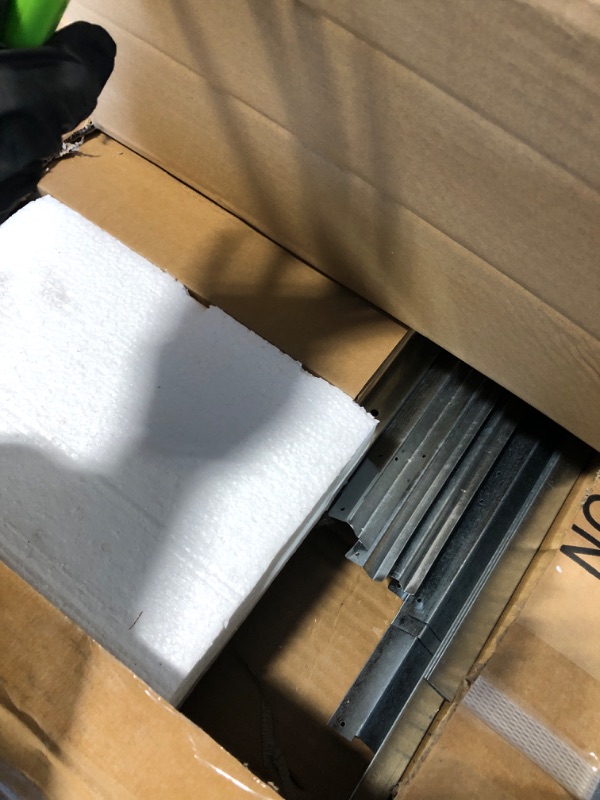 Photo 1 of **MISSING BOX 1/3. ONLY 2 BOXES**
10' x 8' Large Outdoor Storage Shed, Sturdy Metal Building w/Windows & Lockable Doors for Garden, Backyard, Poolside and Lawn, Grey