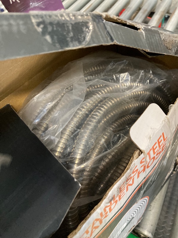 Photo 1 of 100 ft Stainless Steel Garden Hose - 2025 Upgraded Metal Water Hoses with 3/4" Solid Brass Fitting, Extra Strength Materials - Lightweight,Ultra Flexible,Durable,Kink-Less Water Hoses For Yard Camper