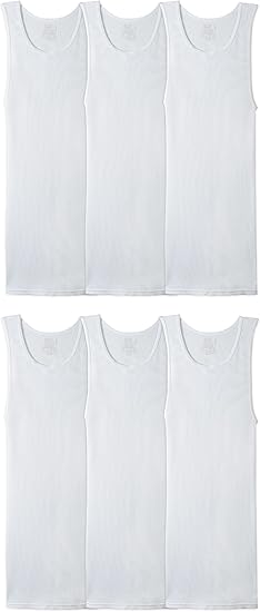 Photo 1 of ***Missing 2*** Fruit of the Loom Men's Sleeveless Tag Free Moisture Wicking Tank A-Shirt 4XLB (6 Pack)