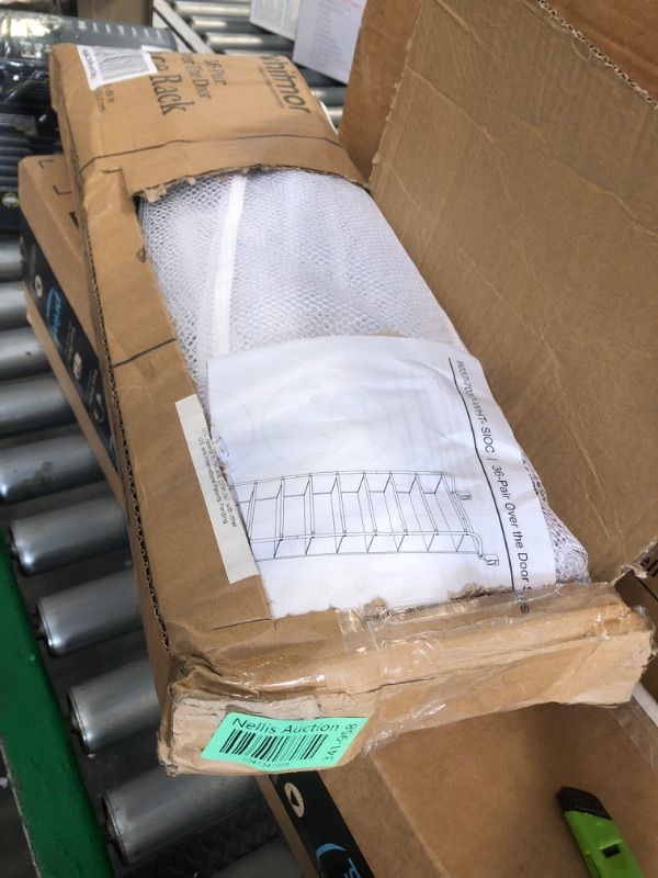 Photo 1 of ***MISSING HARDWARE**
Whitmor Over the Door Shoe Organizer - Holds up to 36 Pairs of Shoes - Metal & Mesh - White