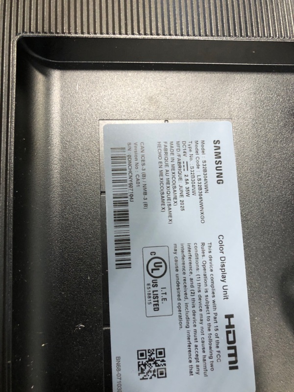 Photo 1 of SAMSUNG 32-Inch Flat Computer Monitor, 75Hz, Borderless Display, AMD FreeSync, Game Mode, Advanced Eye Care, HDMI and DisplayPort, LS32B304NWNXGO, 2024