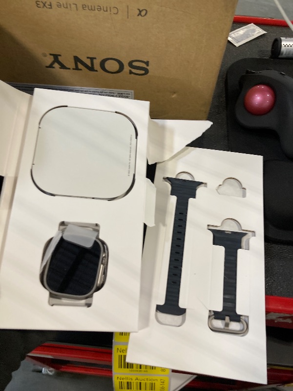 Photo 1 of *LOCKED TO PREVIOUS OWNER* Apple Watch Ultra [GPS + Cellular 49mm] Titanium Case with Midnight Ocean Band, One Size (Renewed Premium)