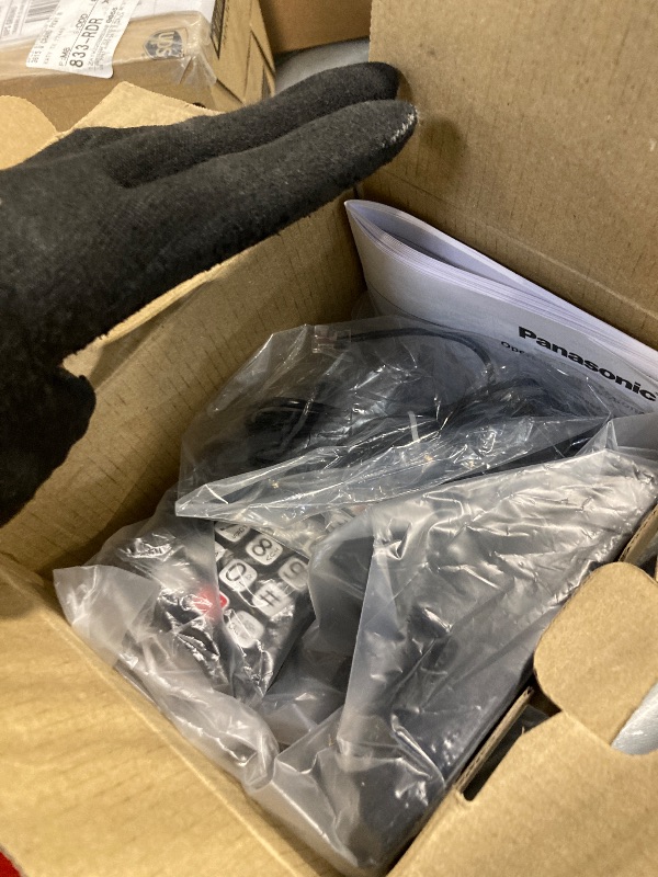 Photo 1 of  **MISSING 2 BATTERIES NEEDS 4 *****Panasonic Cordless Phone with Answering Machine, Advanced Call Block, Bilingual Caller ID and Easy to Read High-Contrast Display, Expandable System with 2 Handsets - KX-TGD832M (Metallic Black)