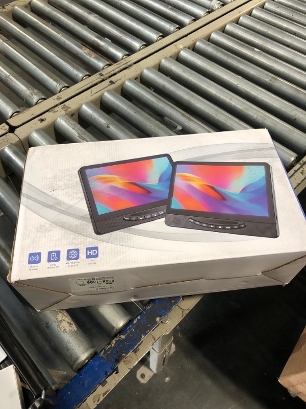 Photo 1 of 12.5" Dual Portable DVD Player for Car with 1080P HDMI Input, DESOBRY Car DVD Player Dual Screen Play A Same or Two Different Movies, 5 Hours Rechargeable, Support USB, Region Free