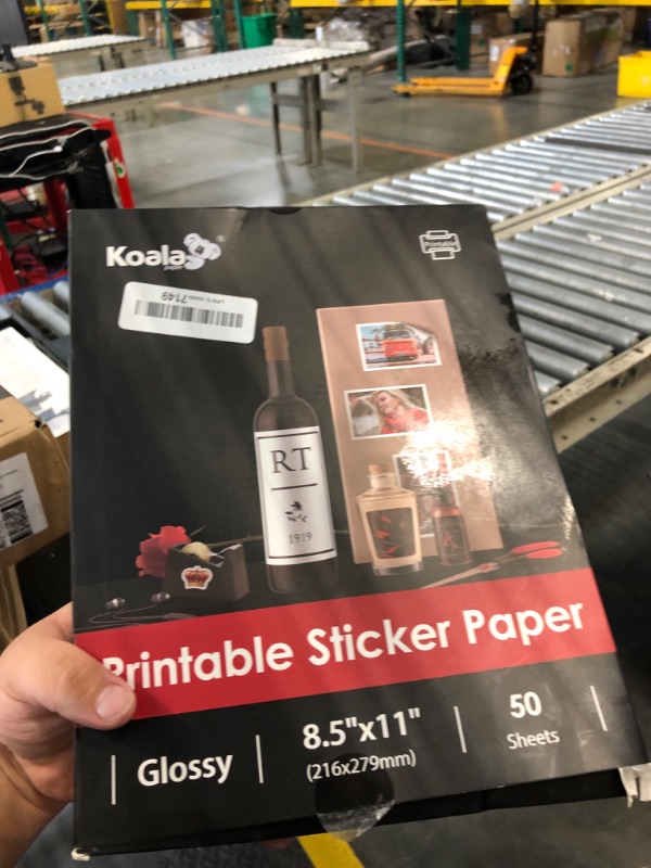 Photo 1 of (50 Sheets) Koala Glossy Sticker Paper for Inkjet Printer, Printable Sticker Paper White, 8.5x11 Inch Self-Adhesive Photo Sticker Printer Paper