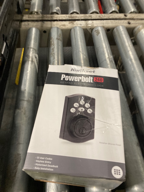 Photo 1 of ***MISSING HARDWARE***
Kwikset Powerbolt 240 5-Button Keypad Venetian Bronze Traditional Electronic Deadbolt Door Lock, Featuring Convenient keyless Entry, Customizable User Codes and auto Locking