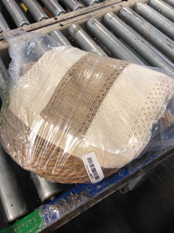 Photo 1 of Gandeer 6 Sets Boho Placemats Round Woven Placemats, Cloth Napkins, Wood Bead Napkin Rings, Long Table Runner and Farmhouse Rustic Placemats Natural Burlap Cotton for Kitchen Dining Table Home