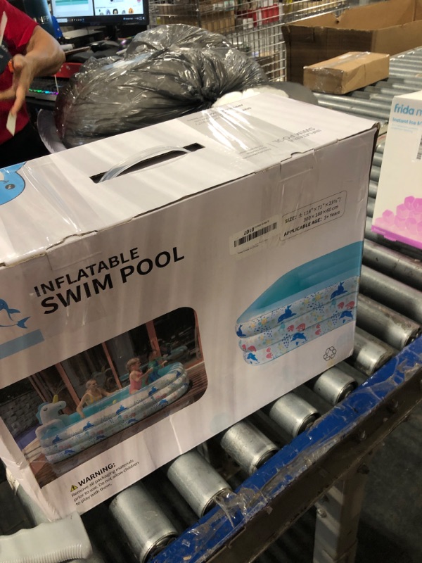 Photo 1 of Inflatable Pool for Kids and Adults, Large Blow up Swimming Pool (118" L x71 W x 23.5" H), Unicorn Pool for Kids with Sprinkler, Thicken Oversized Pools for Whole Family Party Backyard Garden Outdoor