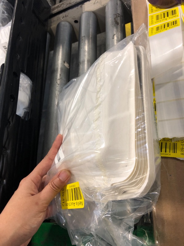 Photo 1 of ***MISSING PIECES*** 
Freshware Compostable Clamshell Food Containers - 8x8" 50-Pack, Biodegradable Sugarcane To Go Boxes, Heavy Duty Paper Container - Microwave & Freezer Safe, Stackable