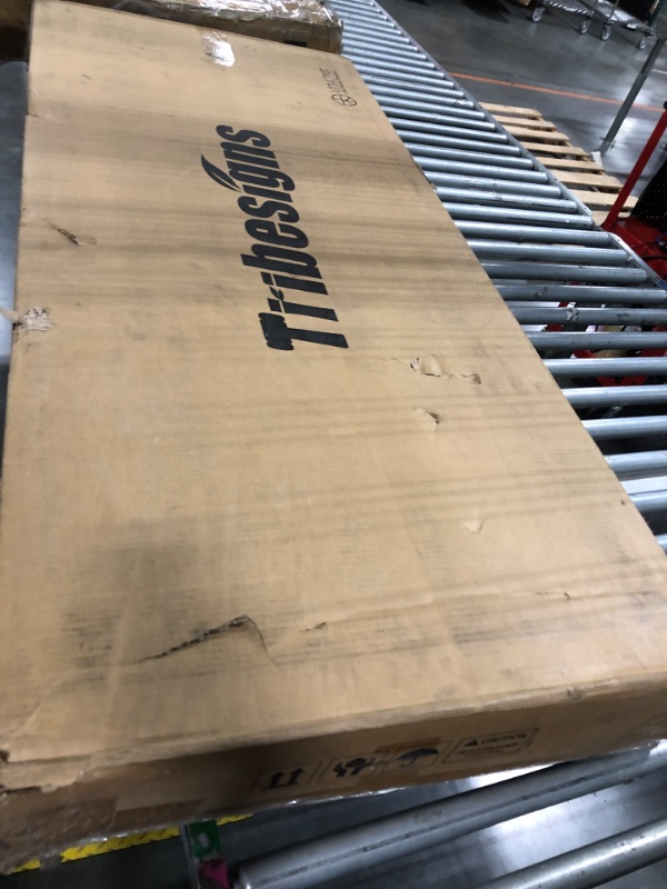 Photo 1 of Tribesigns Writing Computer Desk, 55 inch Heavy Duty Study Desk with Z-Shaped Metal Leg, Modern Simple Home Office Computer Desk, Grey