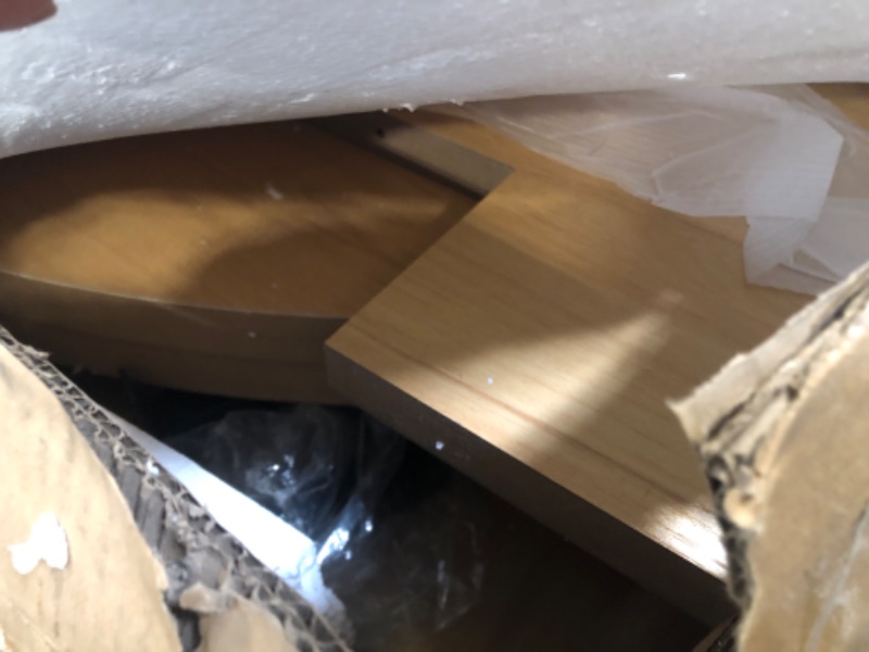 Photo 1 of Feonase 59" Round Extendable Dining Room Table for 6, Modern Oval Kitchen Table with Heavy Duty Wood Base, for Kitchen Dining Living Room, Easy Assembly, Noise-Free, Oak