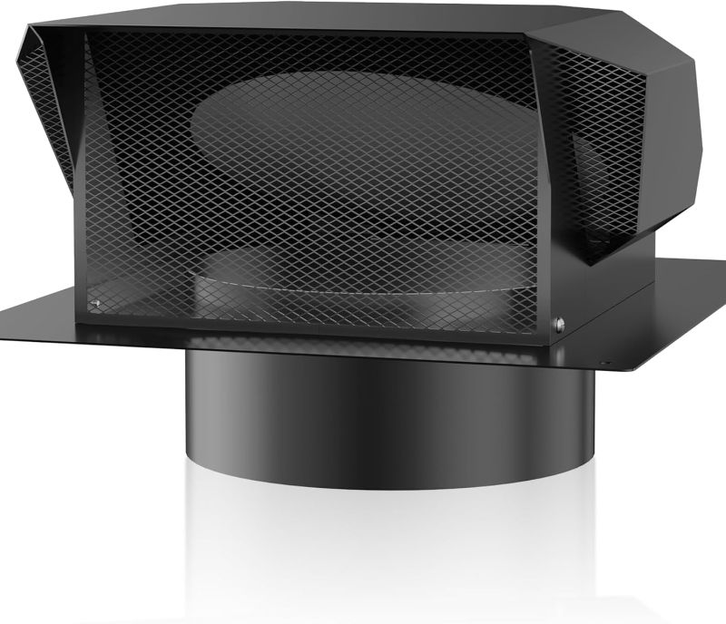 Photo 1 of [Upgrade Airflow] Hon&Guan Removable Roof Vent Cap, 4 Inch Roof Dryer Vent for Houses, 4 Inch Exhaust Vent for Ventilation System-with Damper and Two New Small Vents,Galvanized Steel