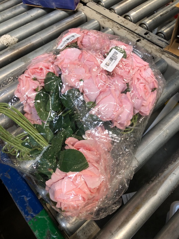 Photo 1 of  Velvet Roses Fake Flowers Bulk, Artificial Roses Bouquet with Long Stems 