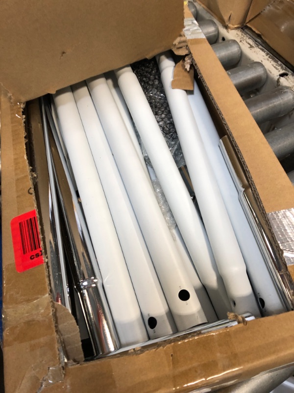 Photo 1 of VICERII Clothing Rack, 55.51 Inch Heavy Duty Clothes Rack Rolling Garment Rack with Wheels and Bottom Shelf, 130LB Capacity Clothes Racks for Hanging Clothes, Coats, Shirts, Sweaters, Skirts, White