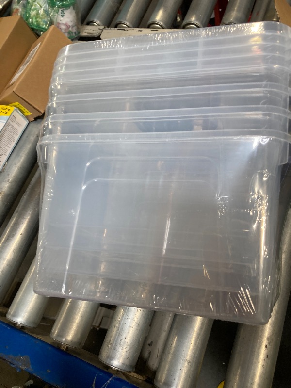 Photo 1 of Hommp 5 Liter Clear Storage Box, 4-Pack Plastic Latching Box with Lid