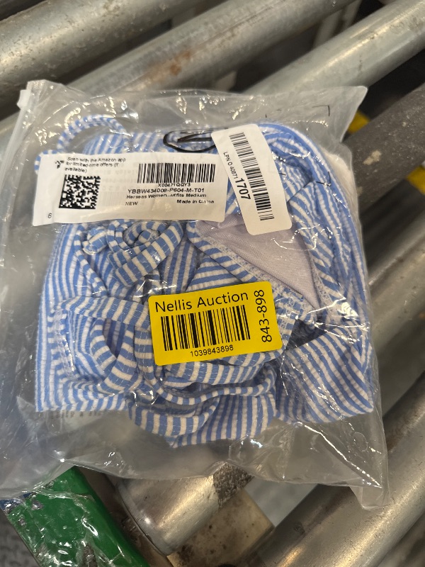 Photo 1 of * USED* Verdusa Women's Striped One Piece Swimsuit Bow Tie Shoulder Summer Bathing Suit Light Blue Small