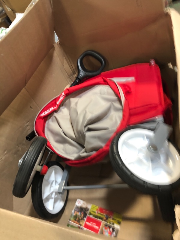 Photo 1 of ** SIMIALR** Radio Flyer 3-in-1 EZ Folding Wagon Ride On for Kids, Garden, & Cargo, Red Collapsible Wagon