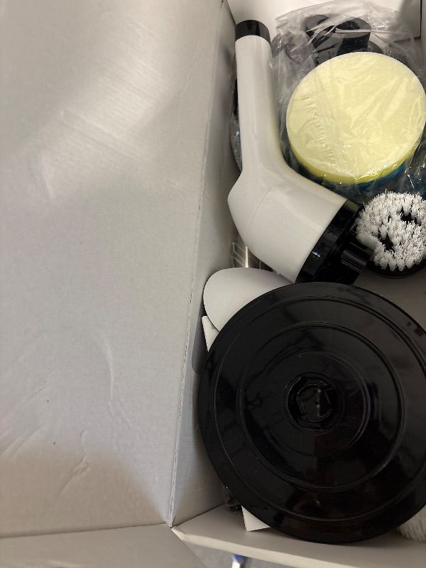 Photo 1 of (SPARE PARTS) Electric Spin Scrubber, Cordless Cleaning Brush, Shower Scrubber with 9 Brush Heads 2H Power Dual Speed, Adjustable Extension Handle, IPX7 Waterproof for Tub Tile Floor Car, O-White
