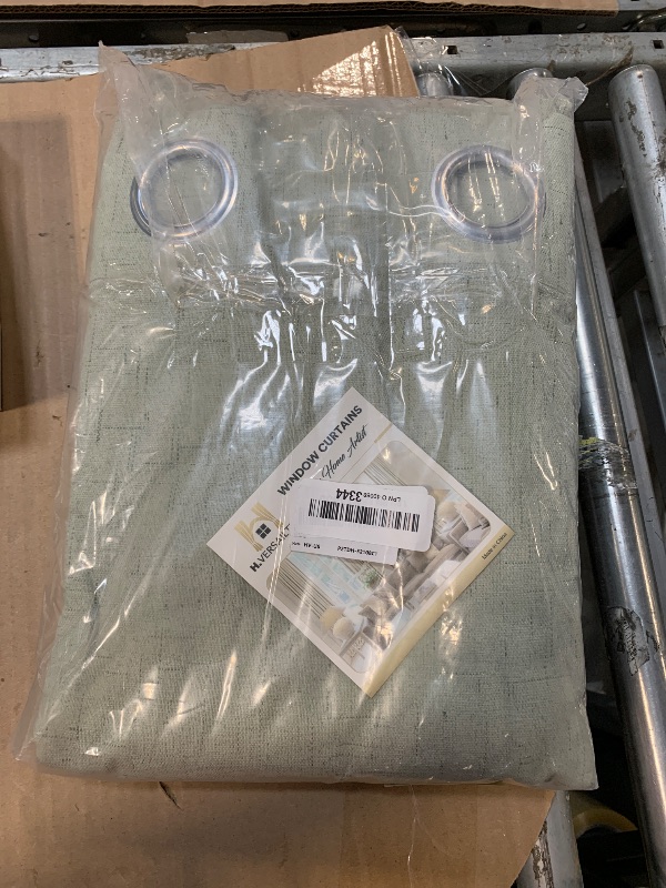 Photo 1 of **LIGHT GREEN** H.VERSAILTEX 108 inch Curtains, Linen Blackout Curtains 100% Absolutely Blackout, Thermal Insulated Textured Linen Look Curtain Draperies Anti-Rust Grommet, 2 Panels Bright White