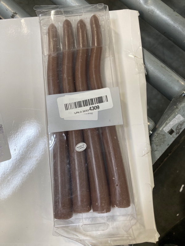 Photo 1 of 10 inch Brown Taper Candles-Set of 4 Tapered Candle, Tall Candlesticks,Dripless and Smokeless,Home Dinner Candle, Party, Wedding, Halloween, Christmas Candles (10 inch, Brown)