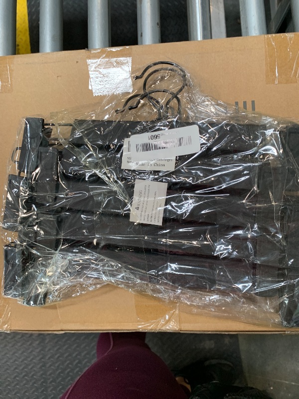 Photo 1 of 10 Pack Pants Skirt Hangers – NORTHERN BROTHERS Black Plastic Hanger with Clips – Adjustable, Non Slip, Space Saving – for Pants, Skirts, Shorts, Jeans